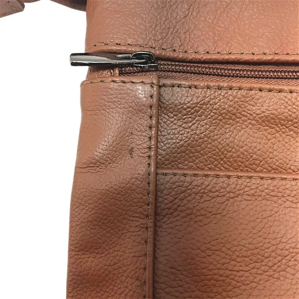 Maze Exclusive Leather Crossbody handbag Purse Brown Bag  9" x 7" - Picture 5 of 5